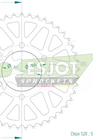 Op = Op ESJOT - REAR STEEL 45T, 520 - Sprockets - Staalconstructie