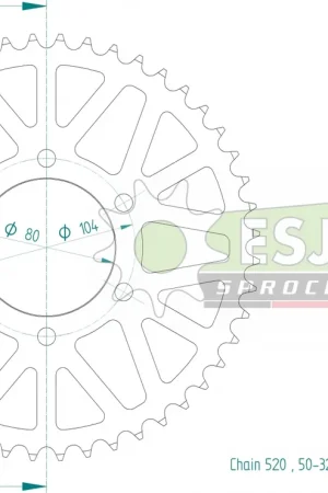 ESJOT - REAR STEEL 48, 520 - Sprockets - Staalconstructie Finale Uitverkoop