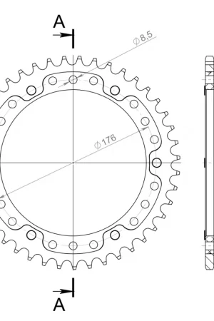 SUPERSPROX - REAR STEALTH 43T - Sprockets - Goudkleurig, 530 Seizoensaanbieding