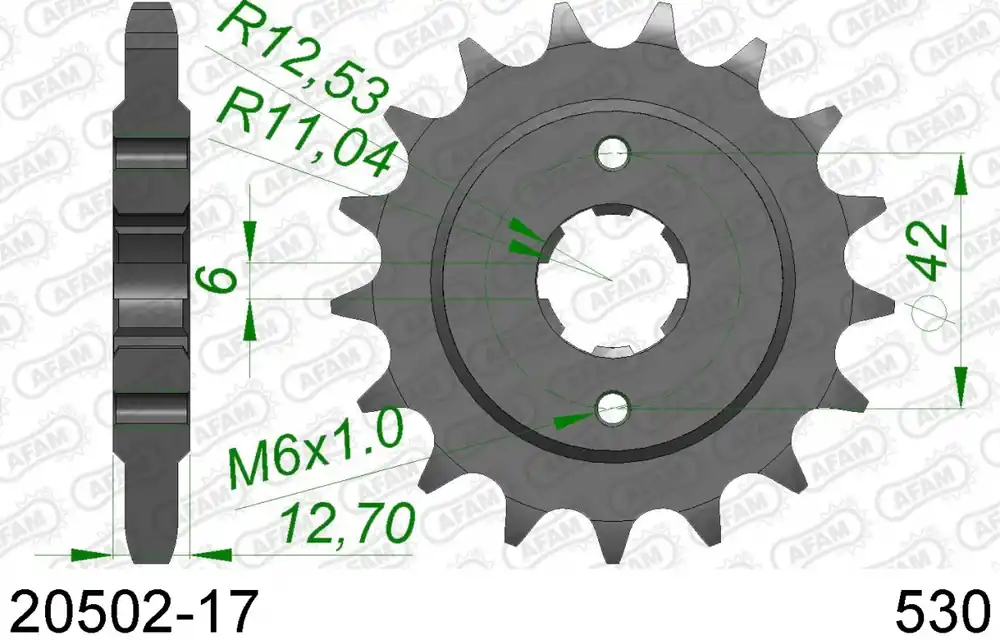 Bestseller AFAM - FRONT 17T, 530 - Sprockets - 17 tanden
