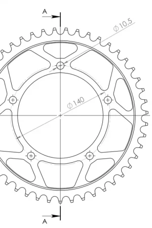 SUPERSPROX - REAR STEEL 47T, BLACK, 525 - Sprockets - Geschikt voor Suzuki DL 650 Direct Verzonden