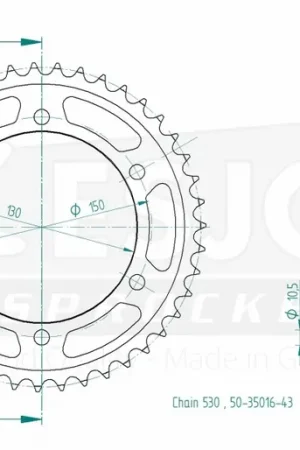 Voordeelprijs ESJOT - REAR STEEL 43T, 530 - Sprockets - Compatibel met Yamaha