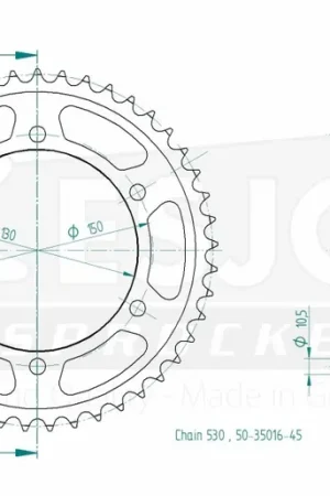ESJOT - REAR STEEL 45T, 530 - Sprockets - 45T, 530 Gecertificeerd