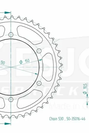 ESJOT - REAR STEEL 46T, 530 - Sprockets - Compatibel met verschillende Yamaha modellen Garantie Inbegrepen