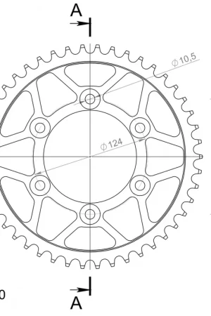 SUPERSPROX - REAR STEEL 46T, BLACK, 520 - Sprockets - Staal Must-Have