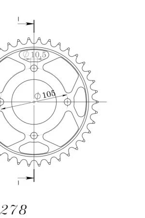SUPERSPROX - REAR STEEL 38T, BLACK, 525 - Sprockets - Geschikt voor Honda Premium