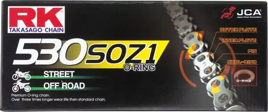 RK - 530XRE, 108 CLF RIVET & SPROCKETS - Chain Kits - Geschikt voor Honda CB 350 F en CB 400 F Bestel Nu