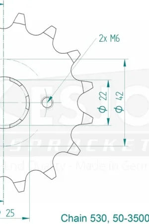 ESJOT - FRONT 16T, 530 - Sprockets - Compatibel met Honda Groothandel