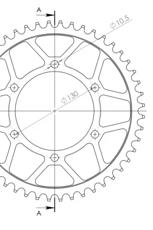 SUPERSPROX - REAR STEEL 47T, BLACK, 520 - Sprockets - Compatibel met Kawasaki Zzr 250 Luxe