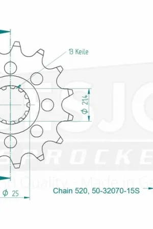Budget ESJOT - FRONT 15T, LIGHT, 520 - Sprockets - Compatibel met Kawasaki