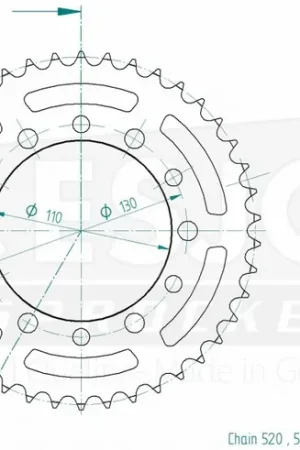 Nieuw Model ESJOT - REAR STEEL 42T - Sprockets - 520
