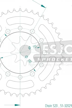 Wereldwijde Verzending ESJOT - REAR ALU 45T - Sprockets - BLACK