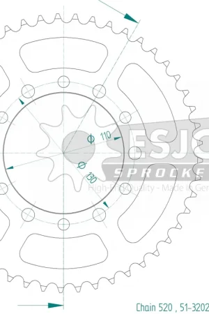 Veilige Betaling ESJOT - REAR ALU 49T - Sprockets - 520
