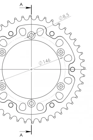 SUPERSPROX - REAR STEALTH 43T - Sprockets - GOLD 520 Premium