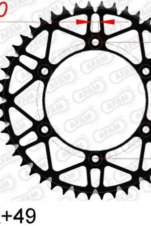 Alleen Vandaag AFAM - REAR STEEL SUPER LIGHT 49T - Sprockets - 520, BLACK