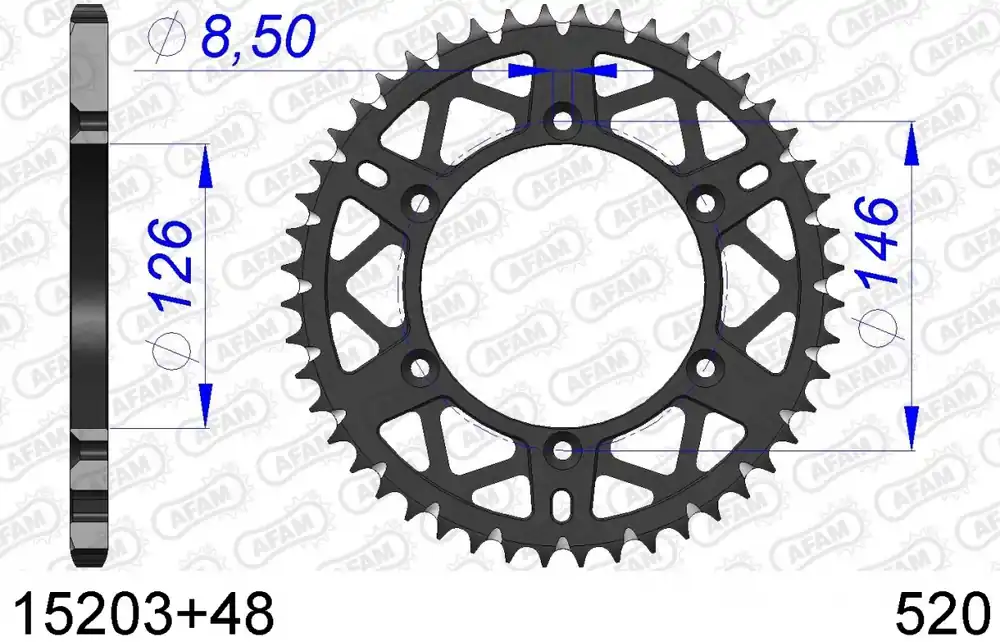 Exclusieve Aanbieding AFAM - REAR ALU 48T, 520 - Sprockets - Geschikt voor Suzuki