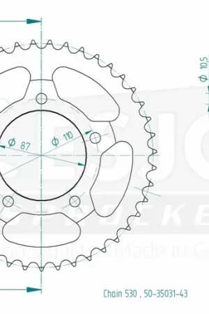 In De Mode ESJOT - REAR STEEL 43T, 530 - Sprockets - Geschikt voor Suzuki