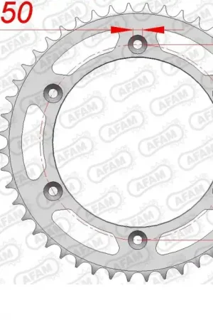 Weekendaanbieding AFAM - REAR STEEL 52T, 520 - Sprockets - Compatibel met Yamaha