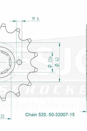 Plaats Bestelling ESJOT - FRONT 15T, 520 - Sprockets - Compatibel met Yamaha