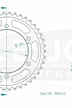 ESJOT - REAR STEEL 42T, 530 - Sprockets - Compatibel met meerdere modellen Alleen Vandaag