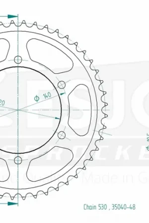 ESJOT - REAR STEEL 48T, 530 - Sprockets - Kwaliteit en Compatibiliteit Express Levering