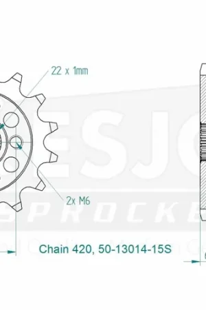 Actieprijs ESJOT - FRONT 15T, LIGHT, 420 - Sprockets - Compatibel met diverse Honda modellen