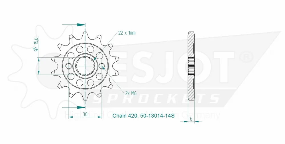 Betaalbaar ESJOT - FRONT LIGHT 14T, 525 - Sprockets - Compatibel met Honda