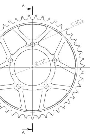 Dagaanbieding SUPERSPROX - REAR STEEL 47T, BLACK, 530 - Sprockets - 47T