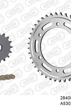 In De Mode AFAM - 530XHR2 112 MRS (RIVET) GOLD & SPROCKETS - Chain Kits - STEEL