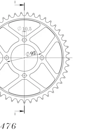Merkproduct SUPERSPROX - REAR STEEL 45T, BLACK - Sprockets - Geschikt voor Kawasaki Kz 400, Z 400, Z 440 a