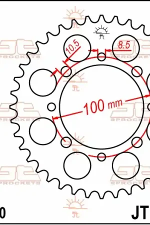 Professioneel JT SPROCKETS - REAR STEEL 41T, 520 - Sprockets - Geschikt voor verschillende Suzuki-modellen