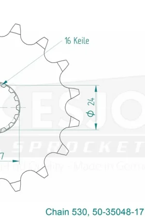 Seizoensaanbieding ESJOT - FRONT 17T, 530 - Sprockets - Geschikt voor Suzuki GSX