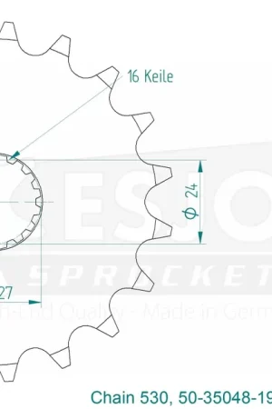 Rechtstreeks Van De Fabrikant ESJOT - FRONT 19T, 530 - Sprockets - Geschikt voor diverse Suzuki modellen