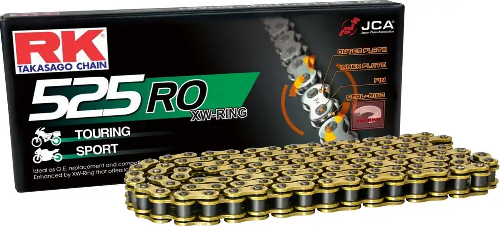 Geld-Terug-Garantie RK - 525RO - Chains - GOLD - 114 OUTER LINK