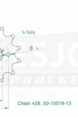 ESJOT - FRONT 13T, 428 - Sprockets - SPROCKET MX Direct Beschikbaar