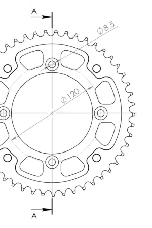 Bulkbestelling SUPERSPROX - REAR STEALTH 49T, GOLD, 428 - Sprockets - 49T
