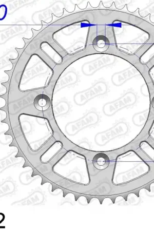 AFAM - REAR ALU 52T, 428 - Sprockets - Geschikt voor Suzuki en Yamaha Exclusieve Aanbieding