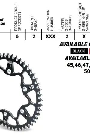 MOTO MASTER - REAR ALU 49T - Sprockets - Black 520 Bestel Nu