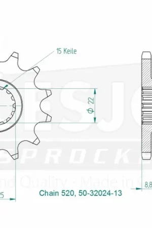 Populair ESJOT - FRONT 13T, 520 - Sprockets - Geschikt voor diverse modellen