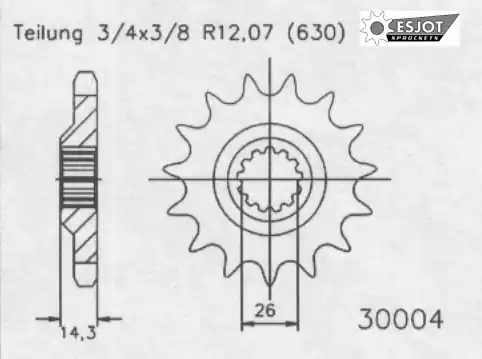 ESJOT - FRONT 15T, 630 - Sprockets - Compatibel met Honda Cbx 1000 Geld-Terug-Garantie