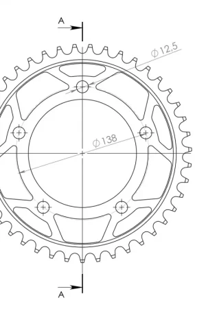 SUPERSPROX - REAR STEEL 43T, BLACK, 530 - Sprockets - 43T Bestseller