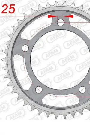 AFAM - REAR STEEL 44T, 530 - Sprockets - Compatibel met Honda-modellen Modern