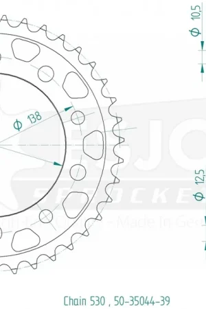 Gereduceerde Prijs ESJOT - REAR STEEL 39T, 530 - Sprockets - Compatibel met Honda