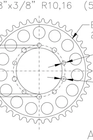 ESJOT - REAR ALU 43T, 530 - Sprockets - Aluminium Lage Kosten