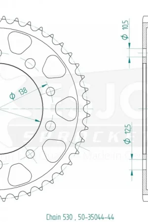 ESJOT - REAR STEEL 44T, 530 - Sprockets - Geschikt voor diverse Honda modellen Alleen Vandaag