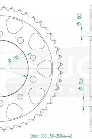 ESJOT - REAR STEEL 48T, 530 - Sprockets - Geschikt voor Honda en Yamaha Geld-Terug-Garantie