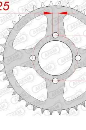 AFAM - REAR STEEL 46T, 520 - Sprockets - Compatibel met Kawasaki en Suzuki Handgemaakt
