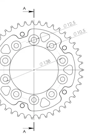 Korting SUPERSPROX - REAR STEALTH 43T - Sprockets - Zwart 525