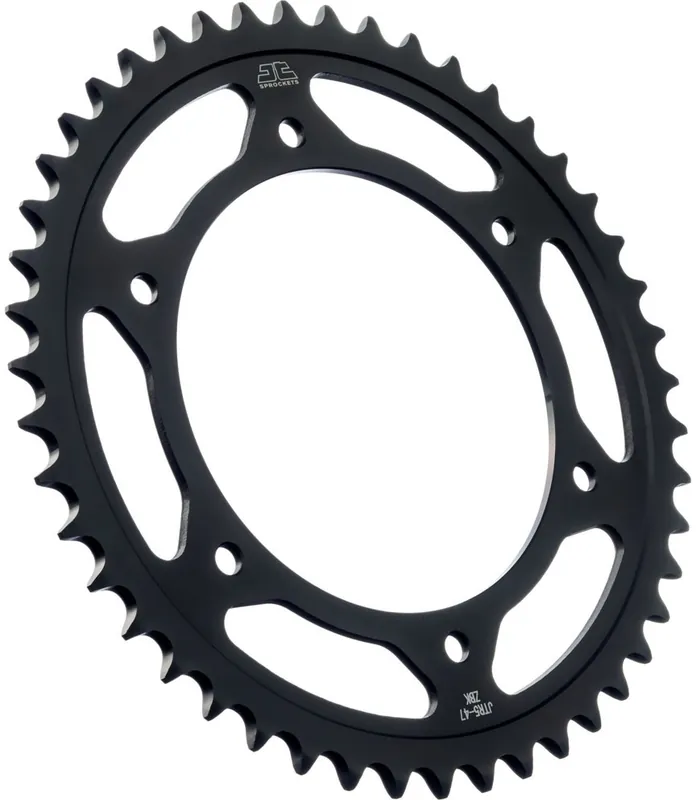 JT SPROCKETS - REAR STEEL 47T BL, 520 - Sprockets - BLACK ZINC FINISH Authentiek