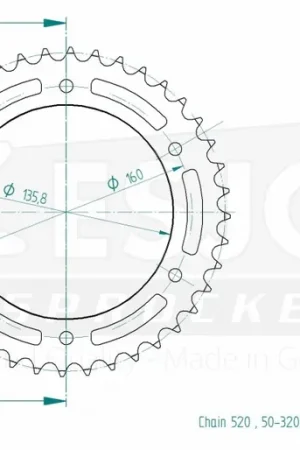 Seizoensaanbieding ESJOT - REAR STEEL 40T, 520 - Sprockets - Compatibel met diverse modellen